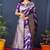 Violet woven banarasi silk blend saree with blouse