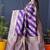 Violet woven banarasi silk blend saree with blouse
