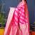 Rani pink woven banarasi silk blend saree with blouse
