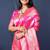 Rani pink woven banarasi silk blend saree with blouse