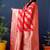 Red woven banarasi silk blend saree with blouse
