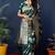 Dark green woven banarasi silk blend saree with blouse