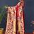 Red zari woven paithani silk blend saree with blouse