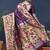 Purple zari woven paithani silk blend saree with blouse
