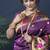 Purple zari woven paithani silk blend saree with blouse