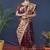 Maroon zari woven paithani silk blend saree with blouse