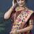 Maroon zari woven paithani silk blend saree with blouse