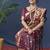 Maroon zari woven paithani silk blend saree with blouse