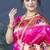Rani pink zari woven paithani silk blend saree with blouse