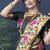 Black zari woven paithani silk blend saree with blouse