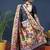 Black zari woven paithani silk blend saree with blouse