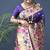 Violet zari woven paithani silk blend saree with blouse