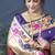 Violet zari woven paithani silk blend saree with blouse