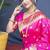 Rani pink zari woven paithani silk blend saree with blouse