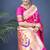 Rani pink zari woven paithani silk blend saree with blouse