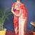 Red zari woven paithani silk blend saree with blouse