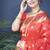 Red zari woven paithani silk blend saree with blouse