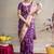 Magenta purple zari woven paithani silk blend saree with blouse