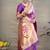 Purple zari woven paithani silk blend saree with blouse