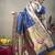 Navy blue zari woven paithani silk blend saree with blouse
