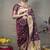 Maroon zari woven paithani silk blend saree with blouse