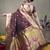 Maroon zari woven paithani silk blend saree with blouse