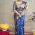 Royal blue banarasi silk blend saree with golden zari work