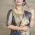 Royal blue banarasi silk blend saree with golden zari work