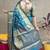 Aqua blue banarasi silk blend saree with golden zari work
