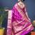 Rani pink banarasi silk blend saree with golden zari work