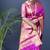 Rani pink banarasi silk blend saree with golden zari work