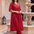 Women Ethnic Motifs Embroidered Empire Thread Work Liva Kurta with Trousers