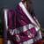 Wine paithani silk blend saree with silver zari border