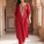 Women Embroidered Regular Thread Work Liva Kurta with Trousers