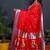 Red paithani silk blend saree with silver zari border