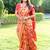 Mustard & gold paithani silk blend saree with gold zari & peacock meenakari motif