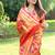 Mustard & gold paithani silk blend saree with gold zari & peacock meenakari motif