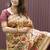 Brown & gold paithani silk blend saree with gold zari & peacock meenakari motif