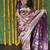 Dark purple & gold paithani silk blend saree with gold zari & peacock meenakari motif