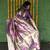 Dark purple & gold paithani silk blend saree with gold zari & peacock meenakari motif
