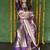 Dark purple & gold paithani silk blend saree with gold zari & peacock meenakari motif