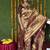 Maroon & gold paithani silk blend saree with gold zari & peacock meenakari motif