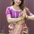Beige and magenta paithani silk blend saree with peacock motif