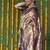 Beige and magenta pink paithani silk blend saree with peacock motif