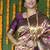 Beige and magenta pink paithani silk blend saree with peacock motif
