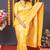 Yellow silk blend banarasi saree with zari weaving