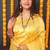 Yellow silk blend banarasi saree with zari weaving