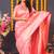 Pink silk blend banarasi saree with zari weaving