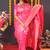 Rani pink silk blend banarasi saree with zari weaving