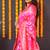 Rani pink silk blend banarasi saree with zari weaving